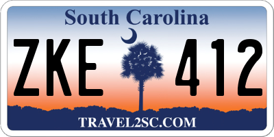 SC license plate ZKE412
