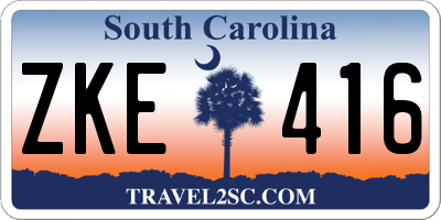 SC license plate ZKE416