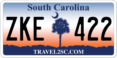 SC license plate ZKE422
