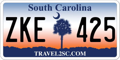 SC license plate ZKE425