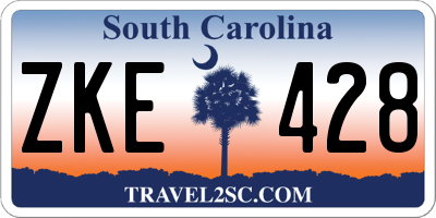 SC license plate ZKE428
