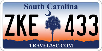 SC license plate ZKE433