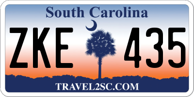 SC license plate ZKE435