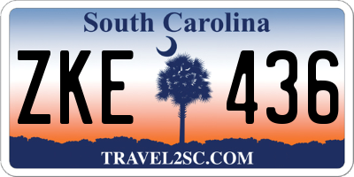 SC license plate ZKE436