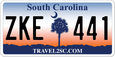 SC license plate ZKE441