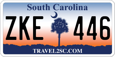 SC license plate ZKE446