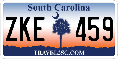 SC license plate ZKE459
