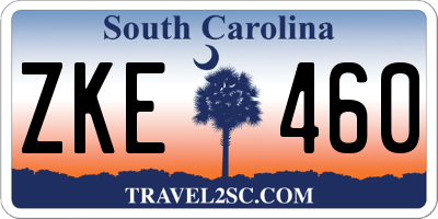 SC license plate ZKE460