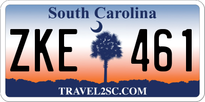 SC license plate ZKE461
