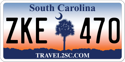 SC license plate ZKE470