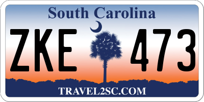 SC license plate ZKE473