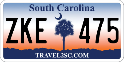 SC license plate ZKE475