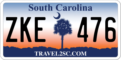 SC license plate ZKE476
