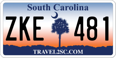 SC license plate ZKE481