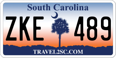 SC license plate ZKE489