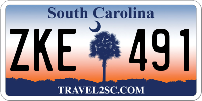SC license plate ZKE491