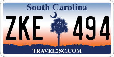 SC license plate ZKE494