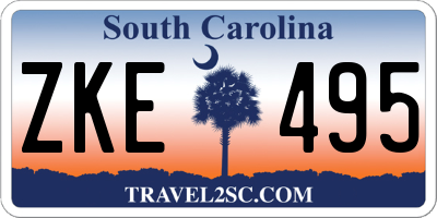 SC license plate ZKE495