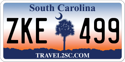 SC license plate ZKE499