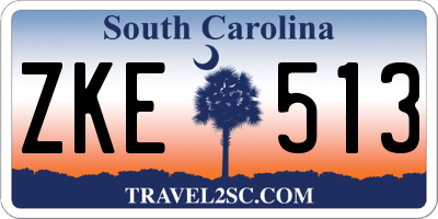 SC license plate ZKE513