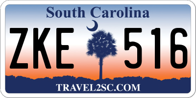 SC license plate ZKE516