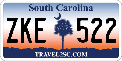 SC license plate ZKE522