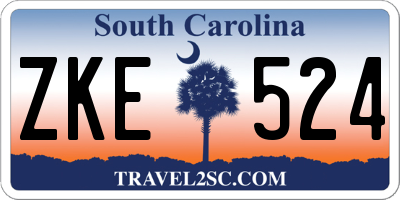 SC license plate ZKE524