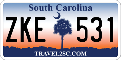 SC license plate ZKE531