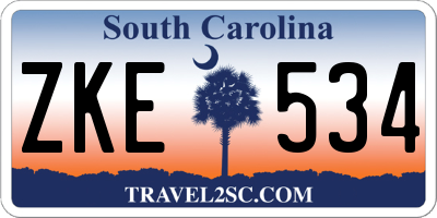 SC license plate ZKE534