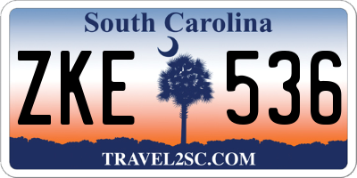SC license plate ZKE536