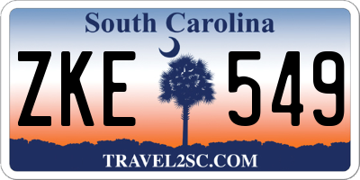 SC license plate ZKE549