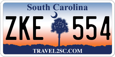 SC license plate ZKE554