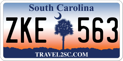 SC license plate ZKE563