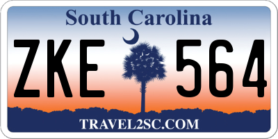 SC license plate ZKE564