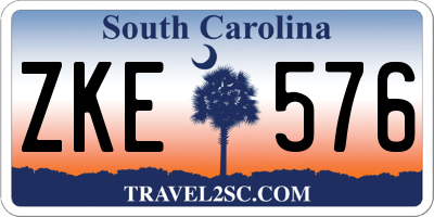 SC license plate ZKE576
