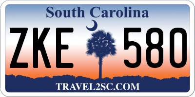 SC license plate ZKE580