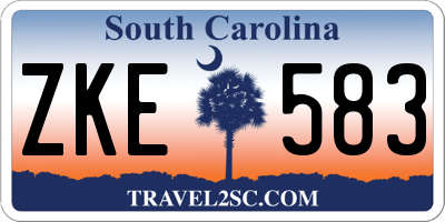 SC license plate ZKE583