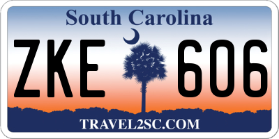 SC license plate ZKE606