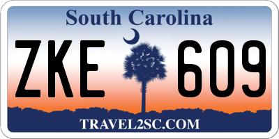 SC license plate ZKE609