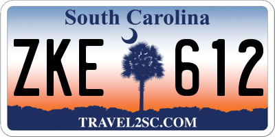 SC license plate ZKE612
