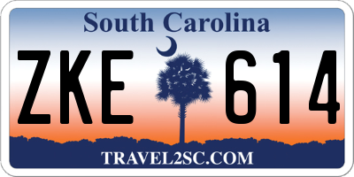 SC license plate ZKE614