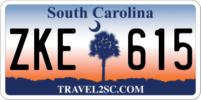 SC license plate ZKE615