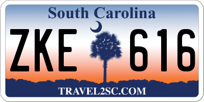 SC license plate ZKE616