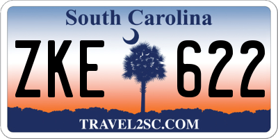 SC license plate ZKE622