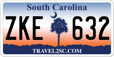 SC license plate ZKE632