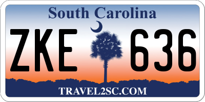 SC license plate ZKE636