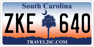 SC license plate ZKE640