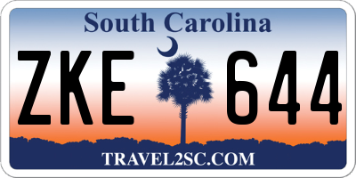 SC license plate ZKE644