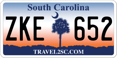 SC license plate ZKE652