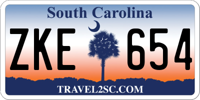 SC license plate ZKE654